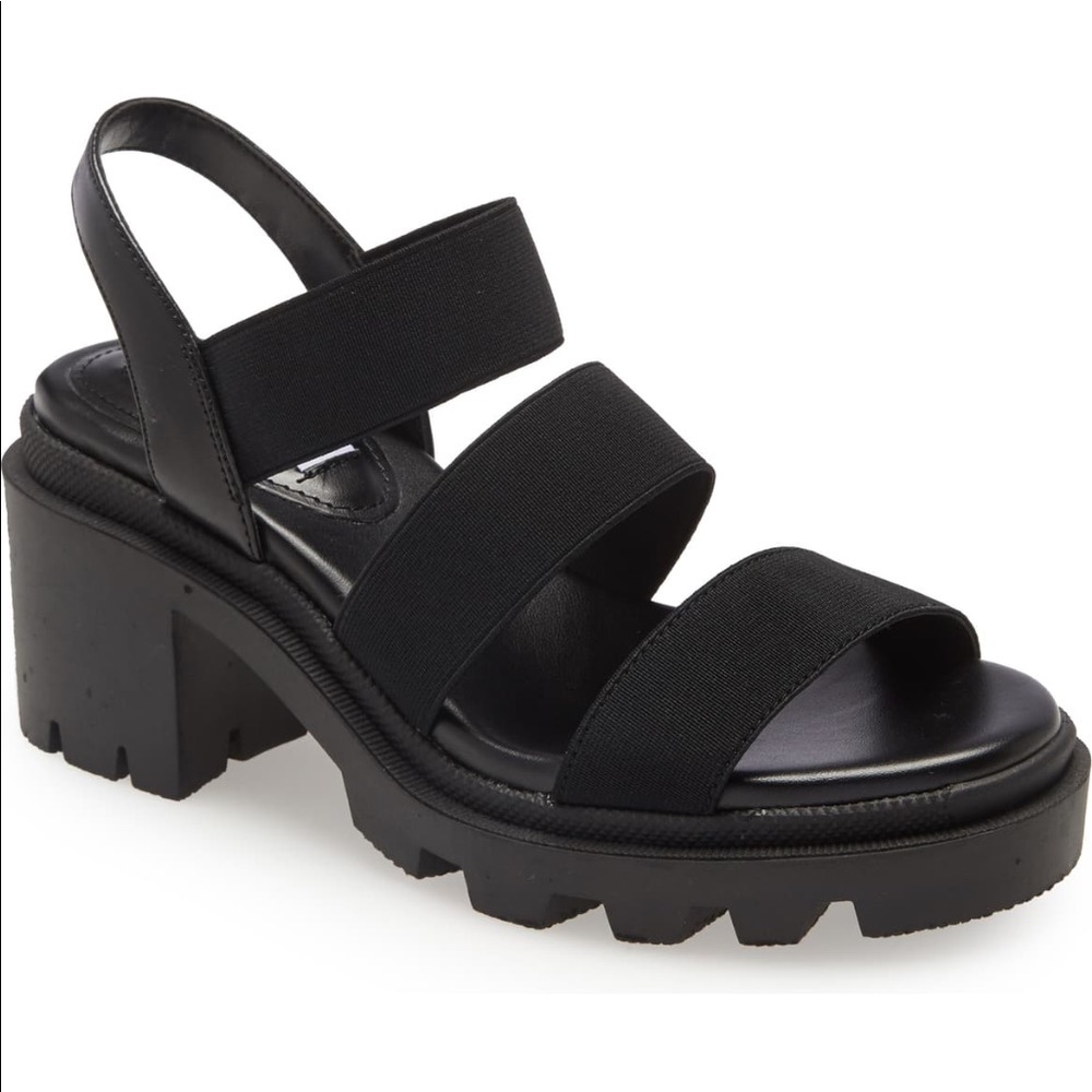 Steve Madden Jennica chunky sandals 8 black NIB 90s